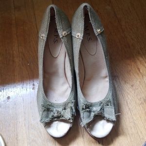 Olive colored Wedge sandals